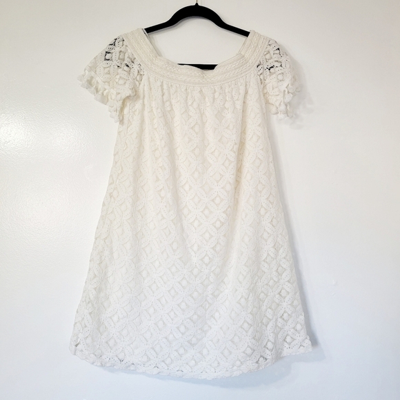 Charming Charlie Ivory Lace with Tassels Boho Dress Size Small - Picture 2 of 9